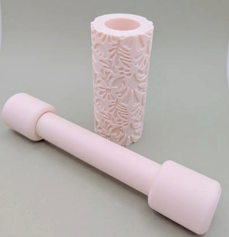 Matisse inspired seamless pattern clay hand roller | Debossed texture tool for Jewellery Polymer Clay + Ceramic pottery crafts