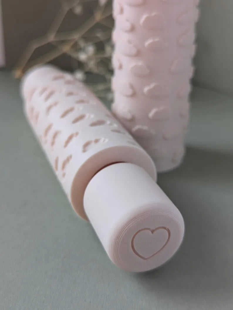 Cloud polymer clay seamless texture hand roller embossing set