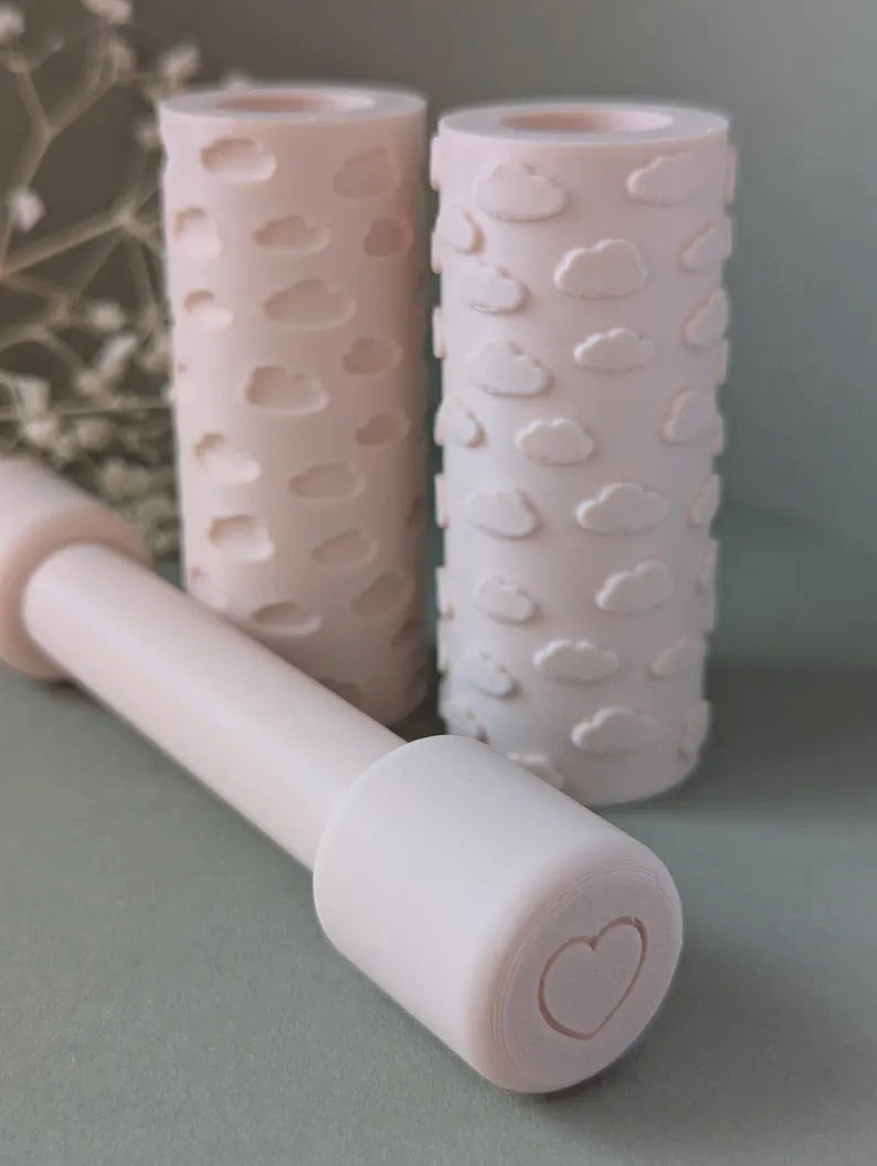 Cloud polymer clay seamless texture hand roller embossing set
