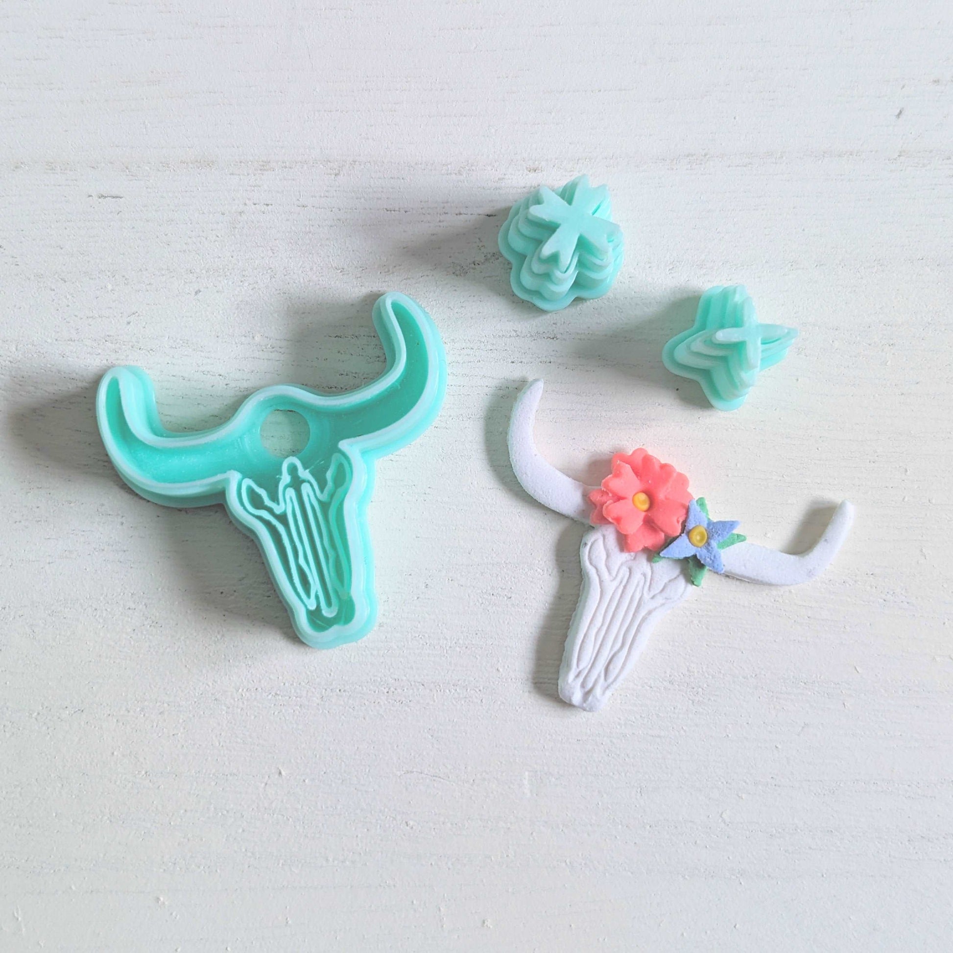 boho cow skull polymer clay cutter uk set jewellery craft