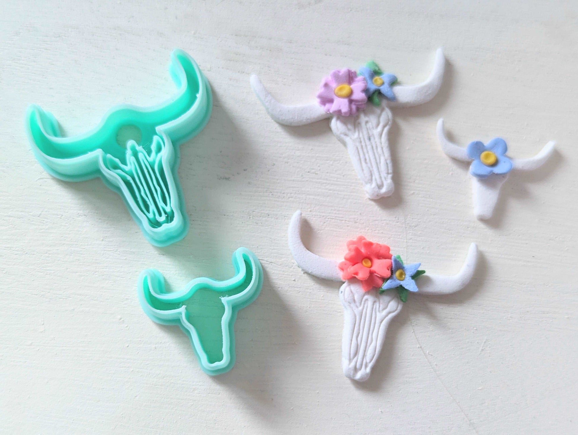 boho cow skull polymer clay cutter uk set jewellery craft