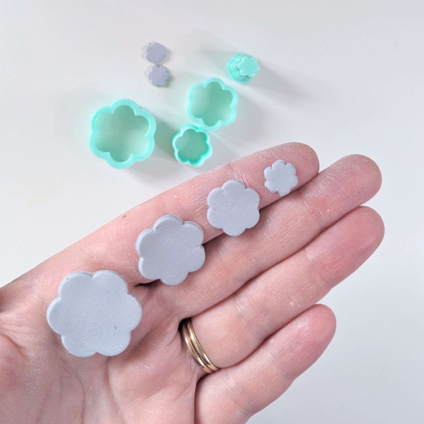 6 petal flower Polymer Clay cutter set | Clay earrings