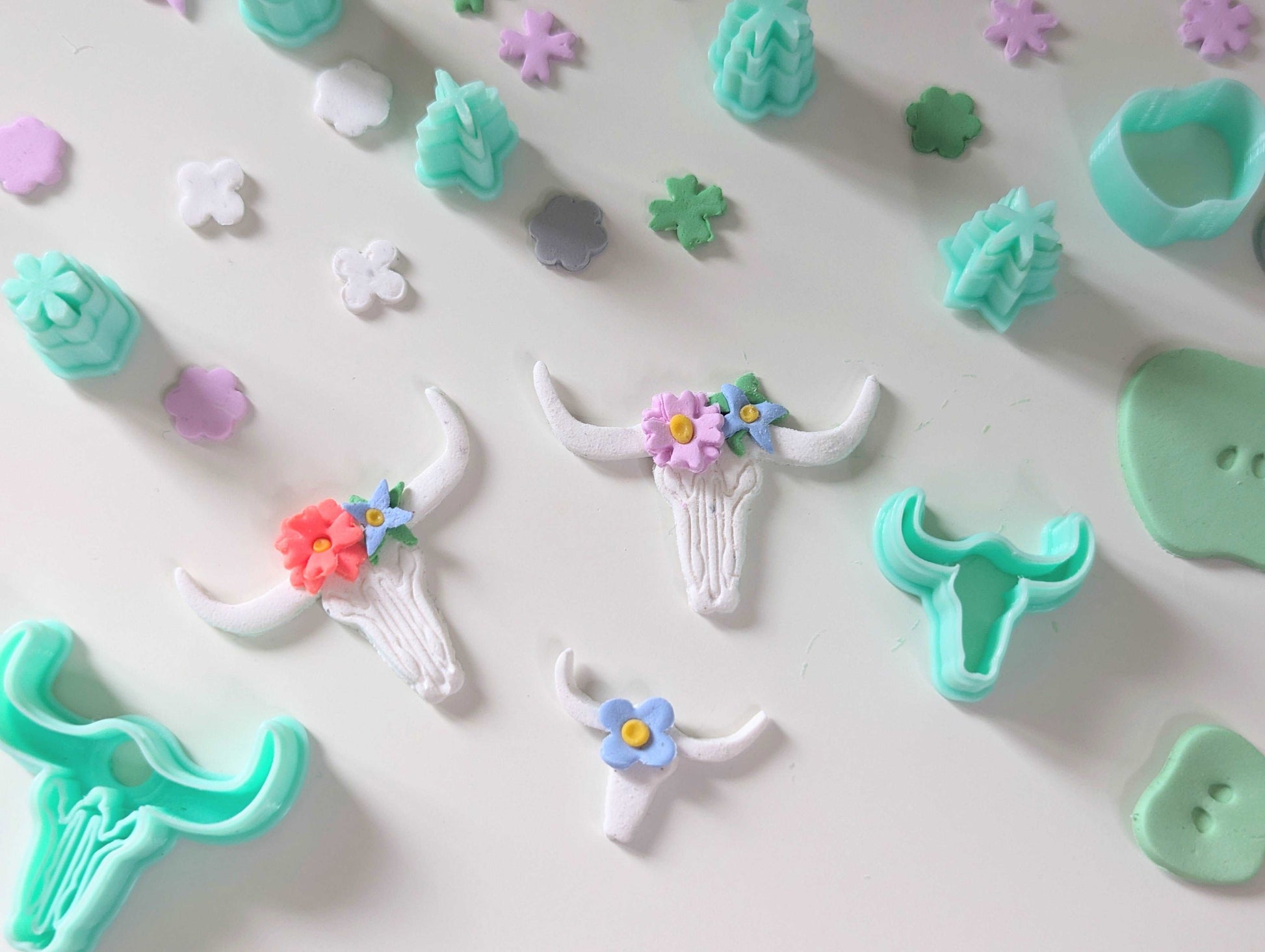 boho cow skull polymer clay cutter uk set jewellery craft