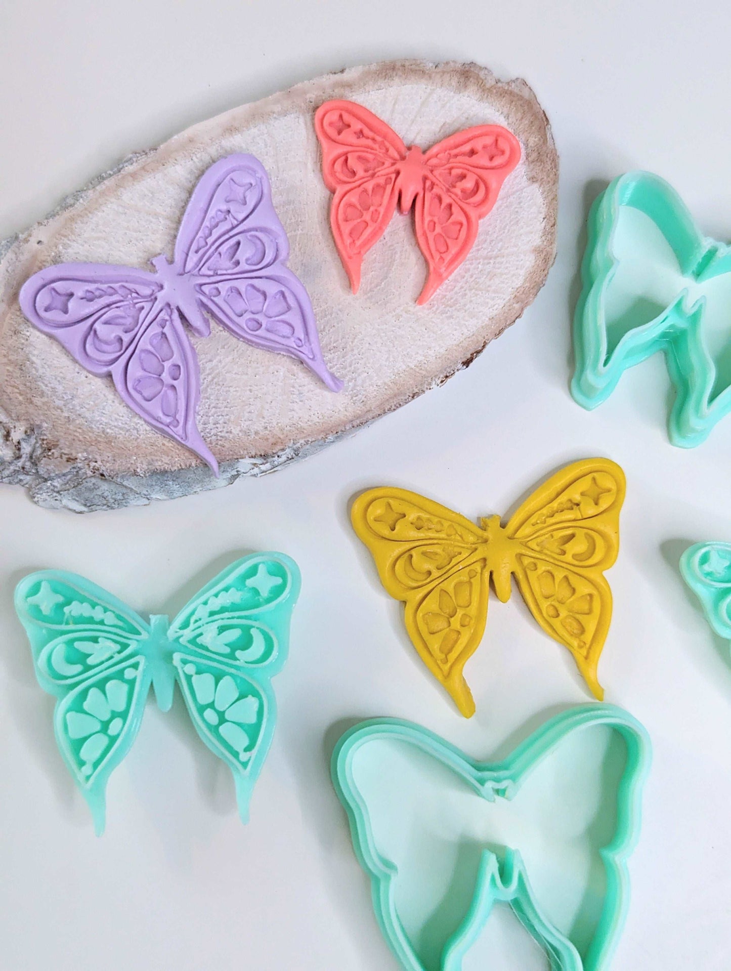 butterfly polymer clay cutter uk stamp set
