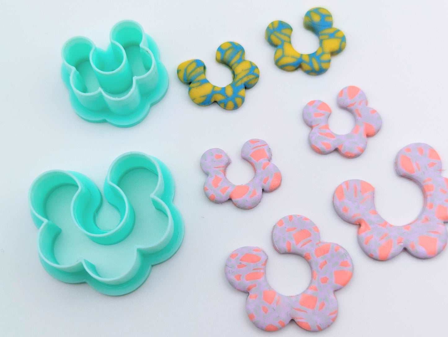 Split flower ring, Frill polymer clay jewellery cutter set