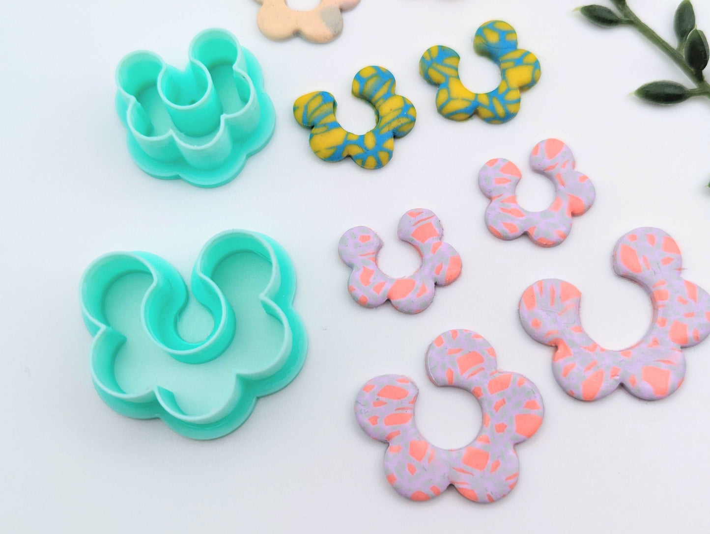 Split flower ring, Frill polymer clay jewellery cutter set