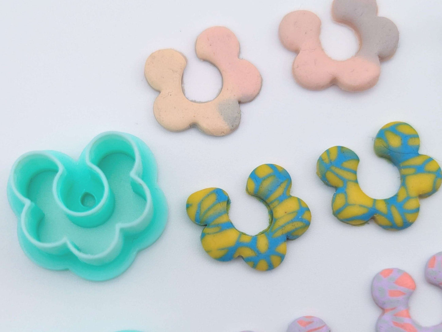 Split flower ring, Frill polymer clay jewellery cutter set