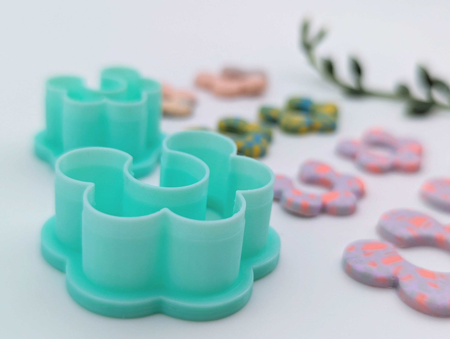 Split flower ring, Frill polymer clay jewellery cutter set
