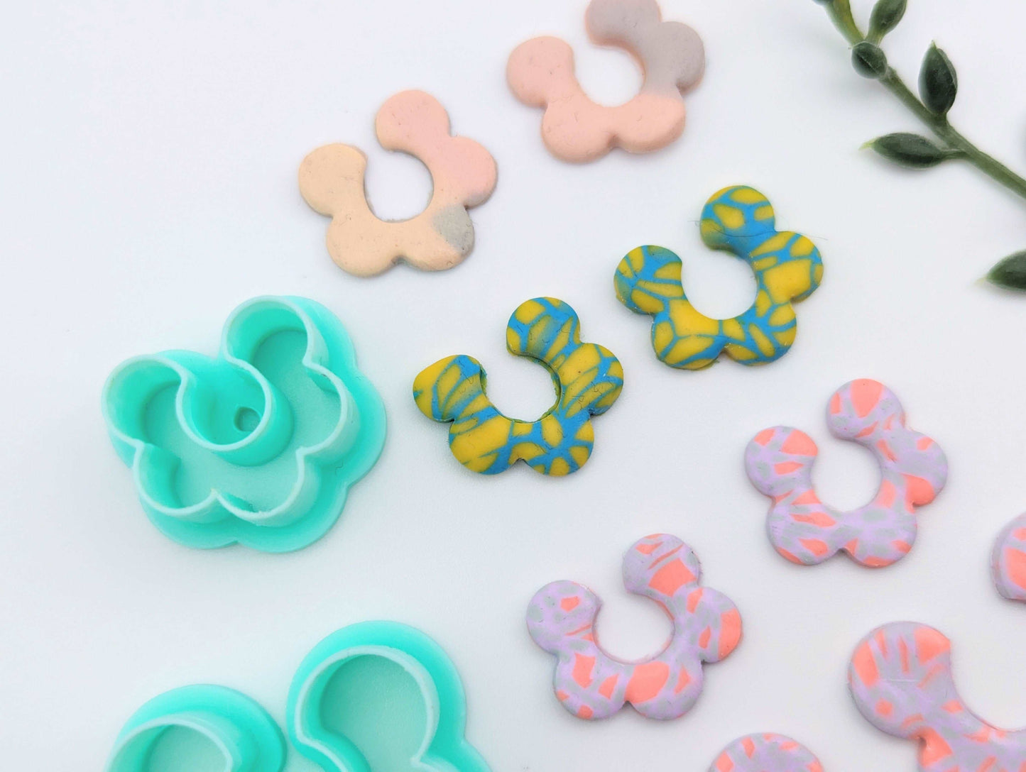 Split flower ring, Frill polymer clay jewellery cutter set