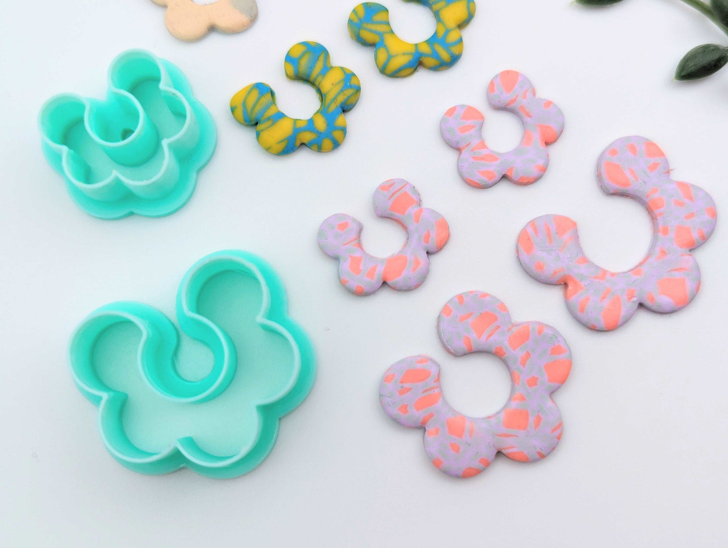 Split flower ring, Frill polymer clay jewellery cutter set