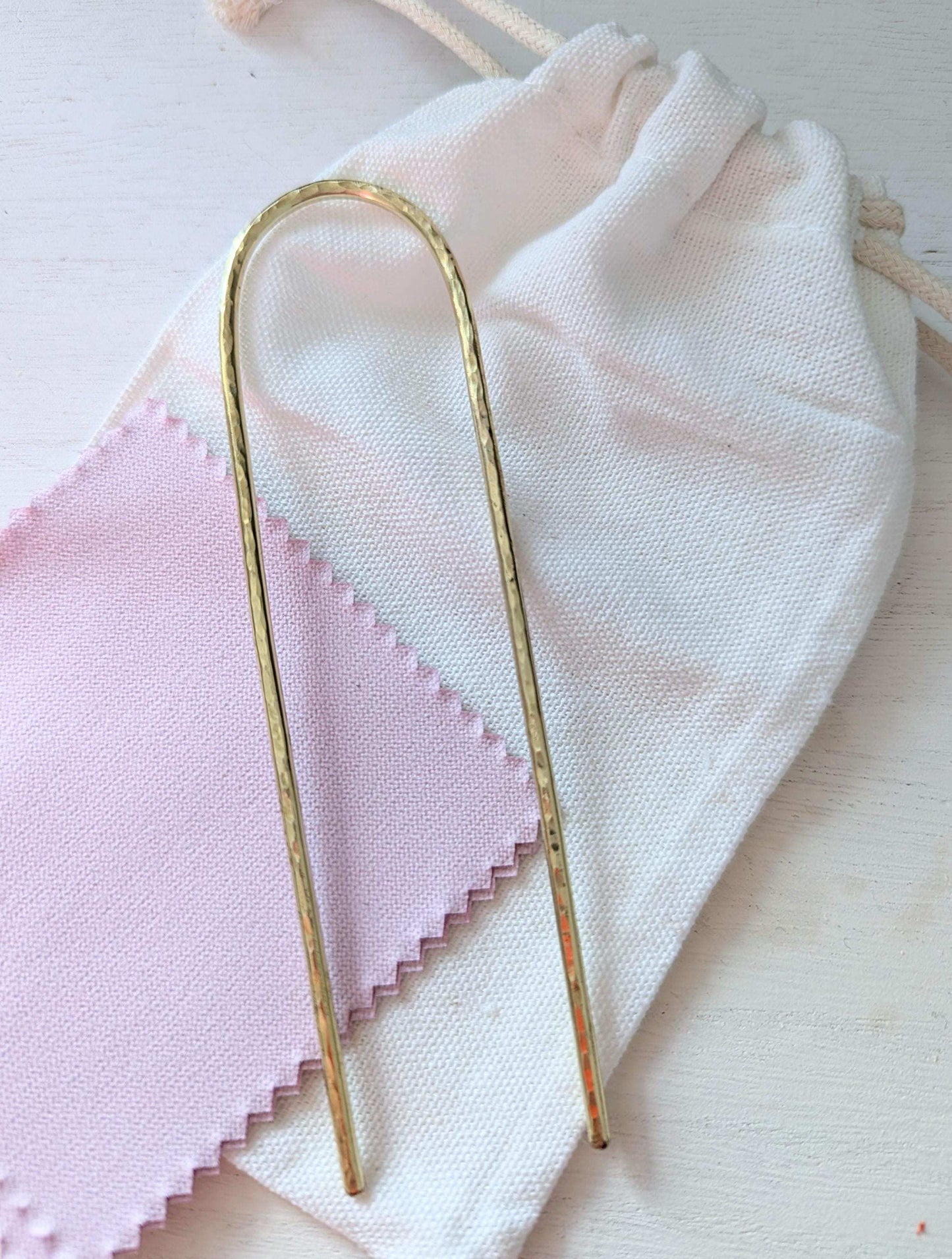 Hammered brass Gold Hair fork, minimalist hair accessory