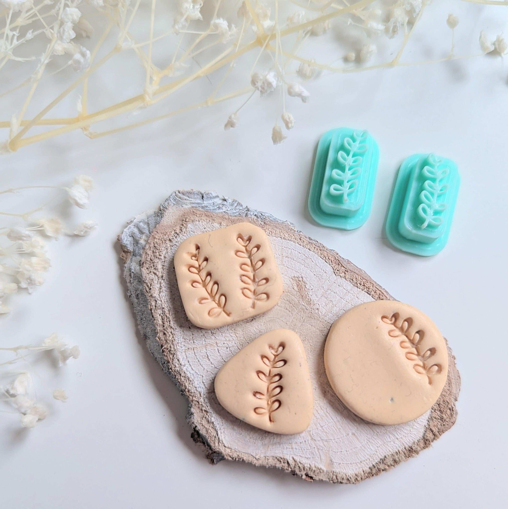 Micro Laurel leaf Clay stamp set