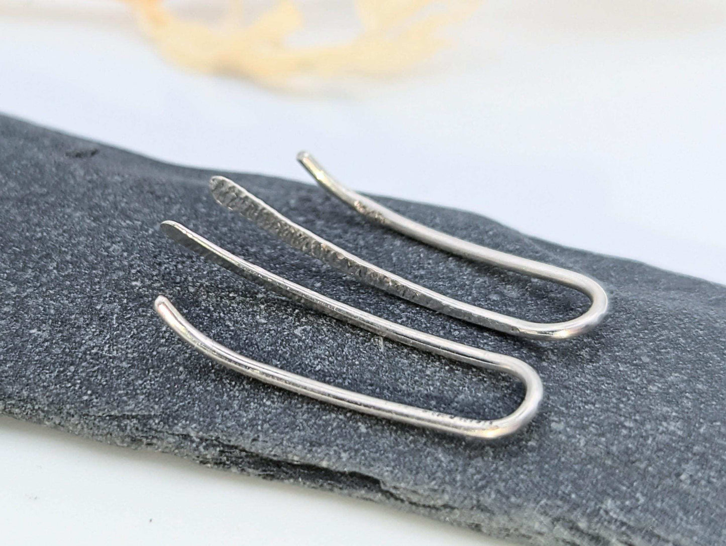 Textured sterling silver Ear climbers