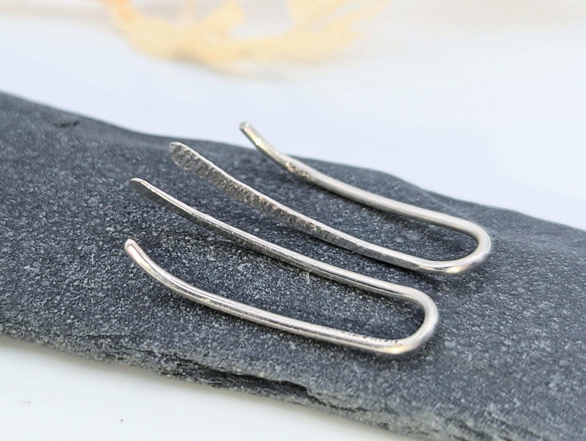 Textured sterling silver Ear climbers