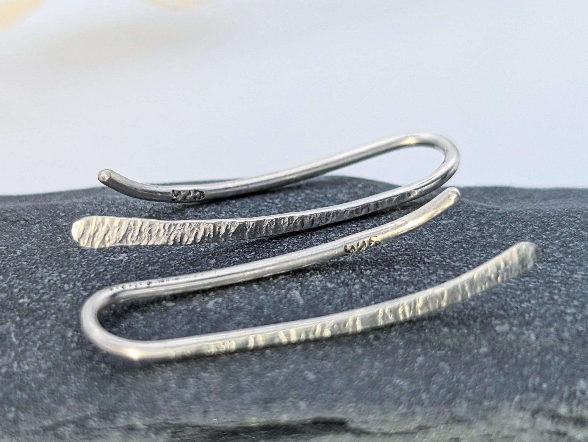 Textured sterling silver Ear climbers