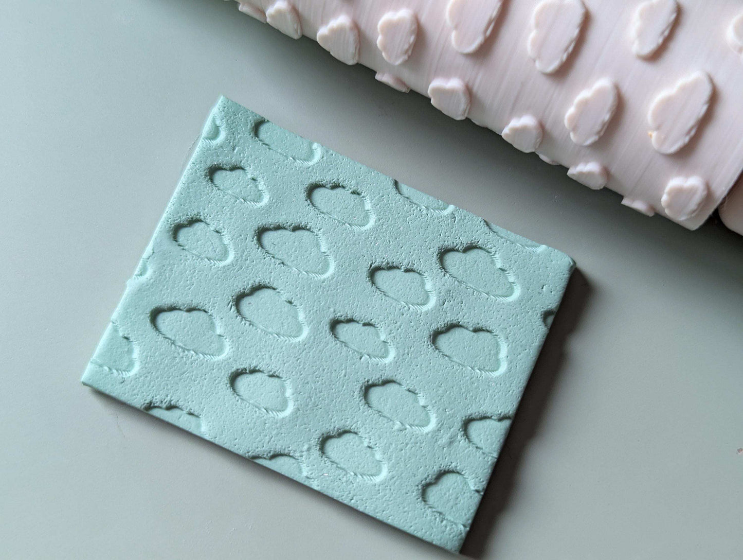 Cloud polymer clay seamless texture hand roller embossing set