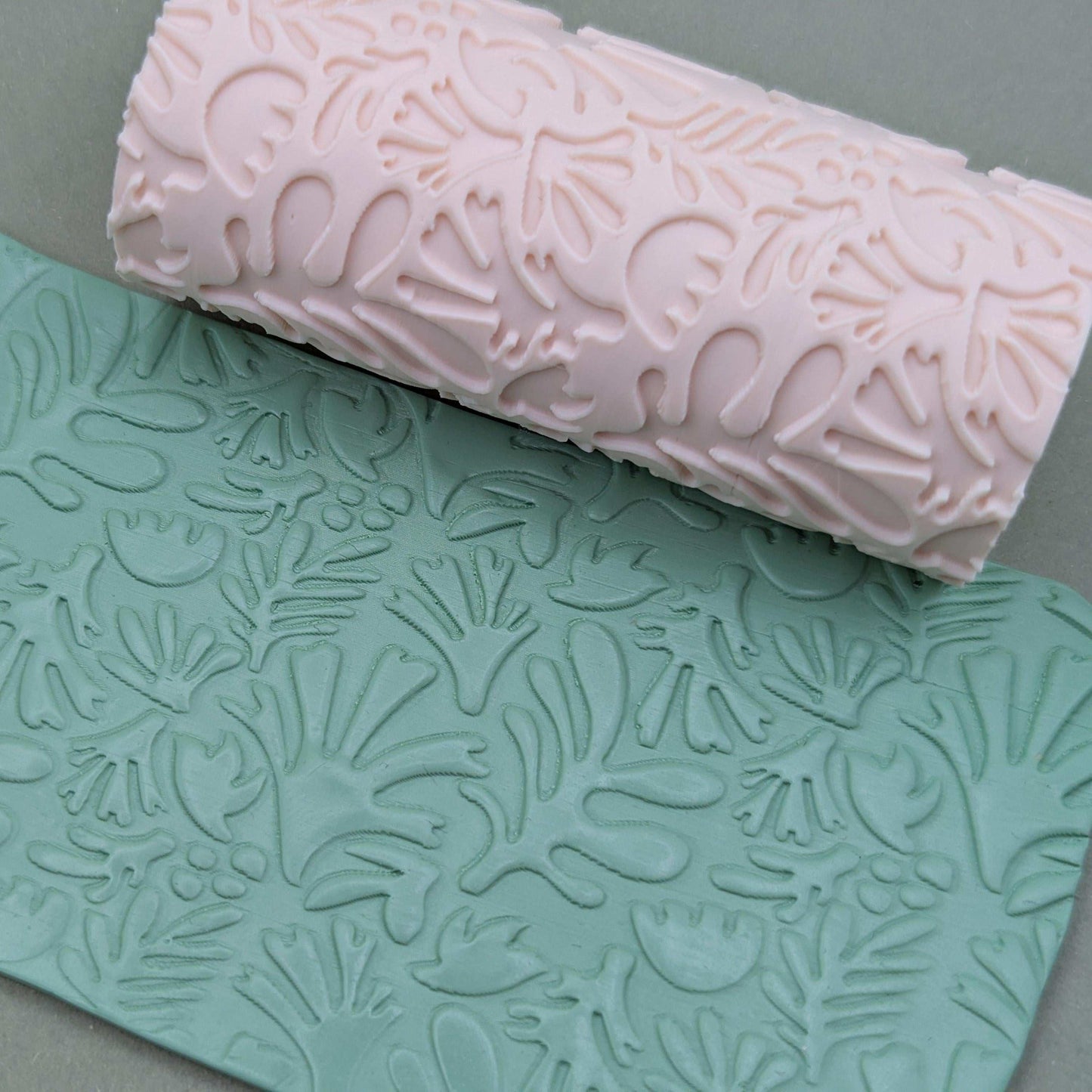 Matisse inspired seamless pattern clay hand roller | Debossed texture tool for Jewellery Polymer Clay + Ceramic pottery crafts