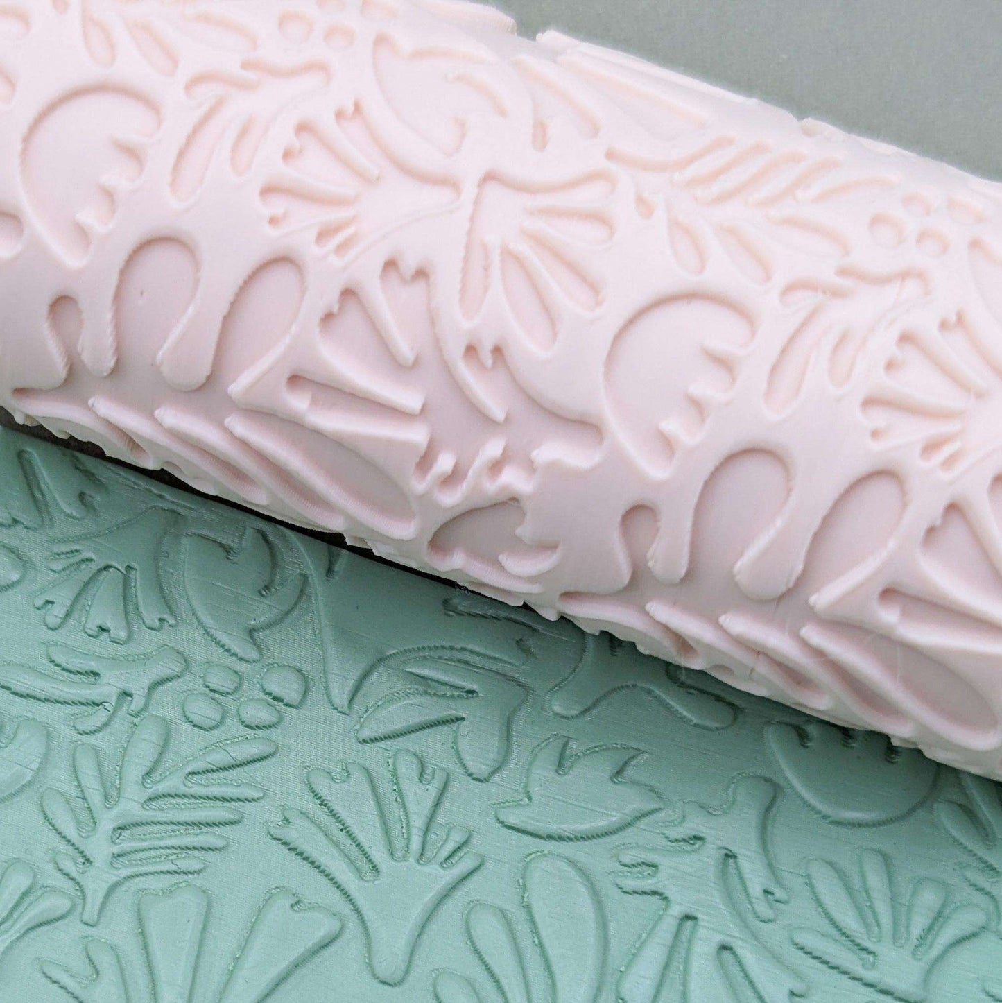 Matisse inspired seamless pattern clay hand roller | Debossed texture tool for Jewellery Polymer Clay + Ceramic pottery crafts
