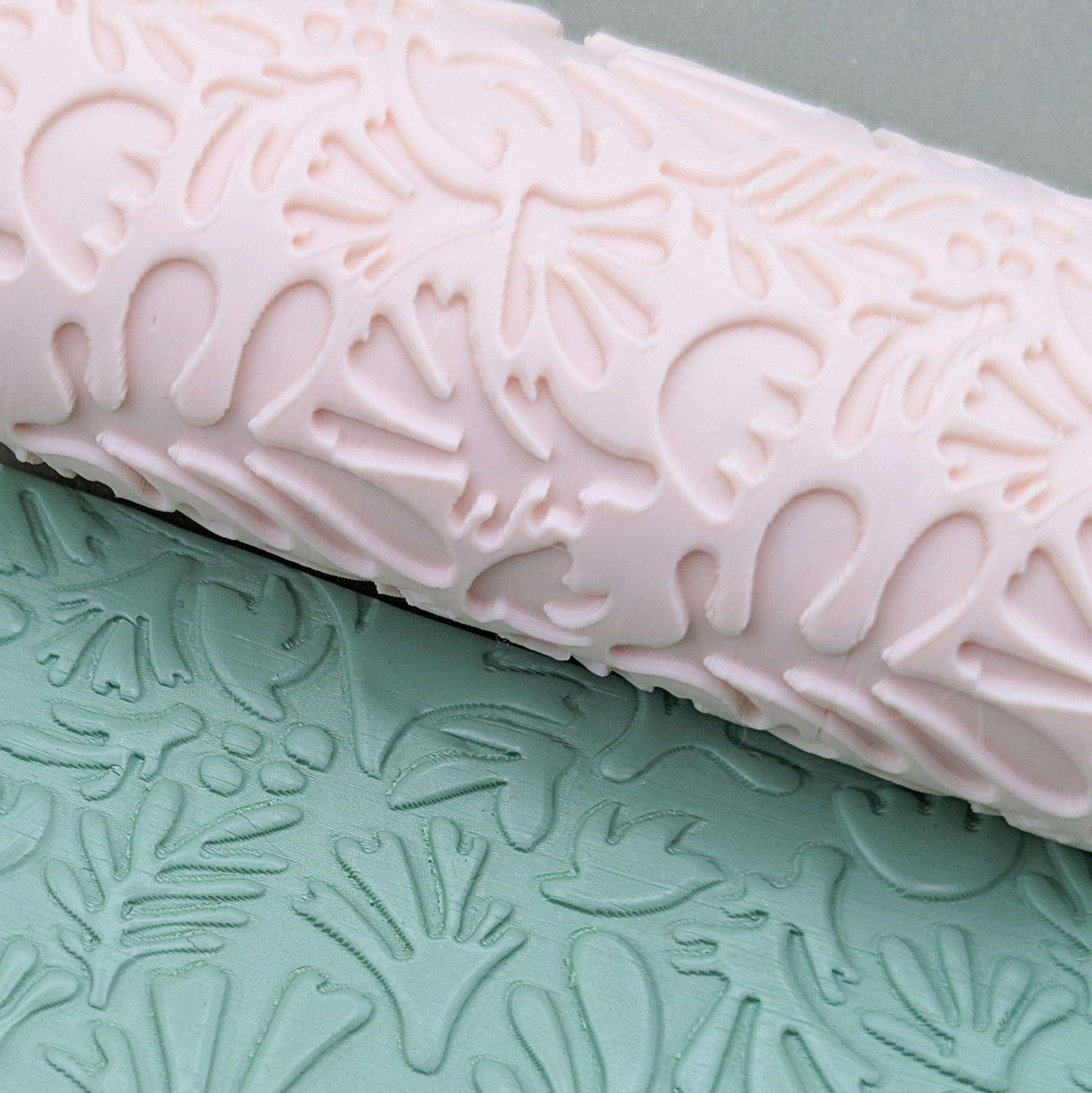 Matisse inspired seamless pattern clay hand roller | Debossed texture tool for Jewellery Polymer Clay + Ceramic pottery crafts