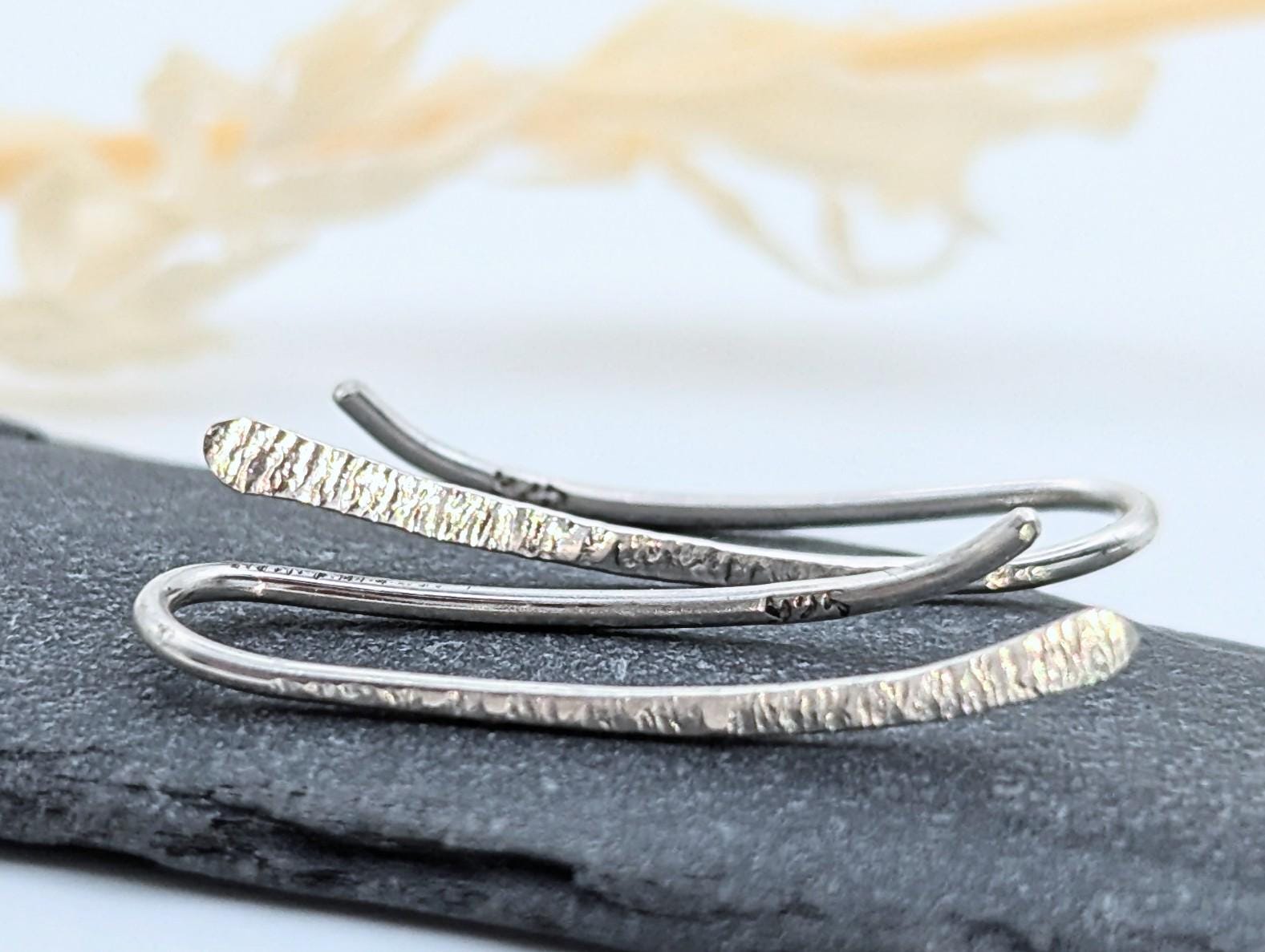 Textured sterling silver Ear climbers