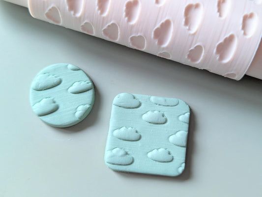 Cloud polymer clay seamless texture hand roller embossing set