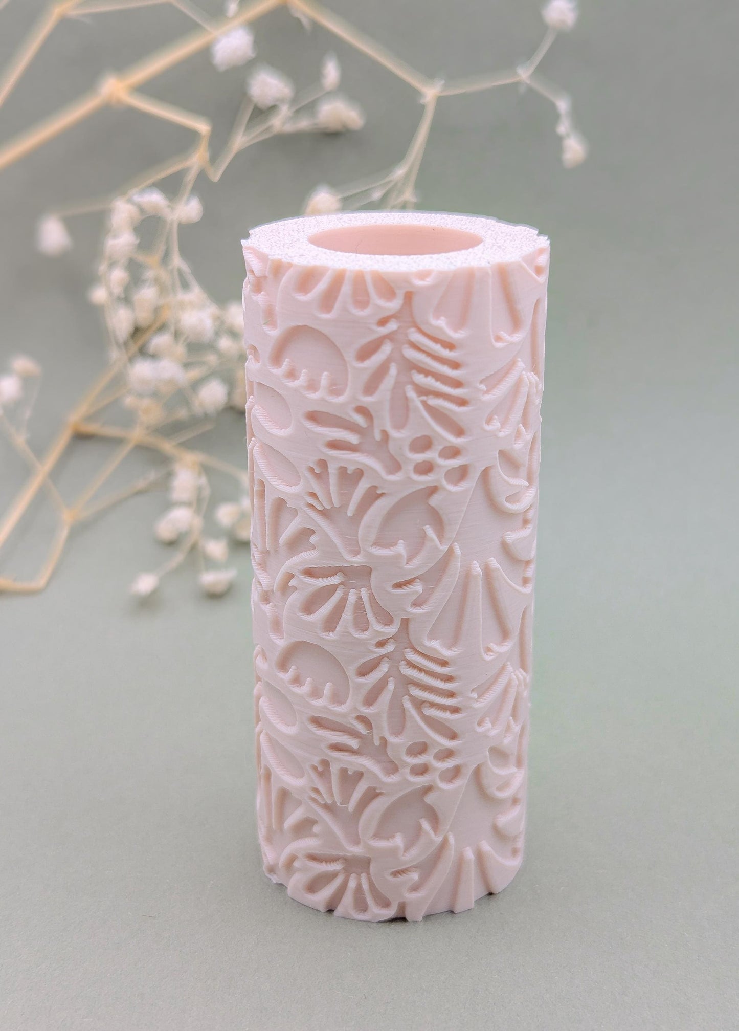 Matisse inspired seamless pattern clay hand roller | Debossed texture tool for Jewellery Polymer Clay + Ceramic pottery crafts