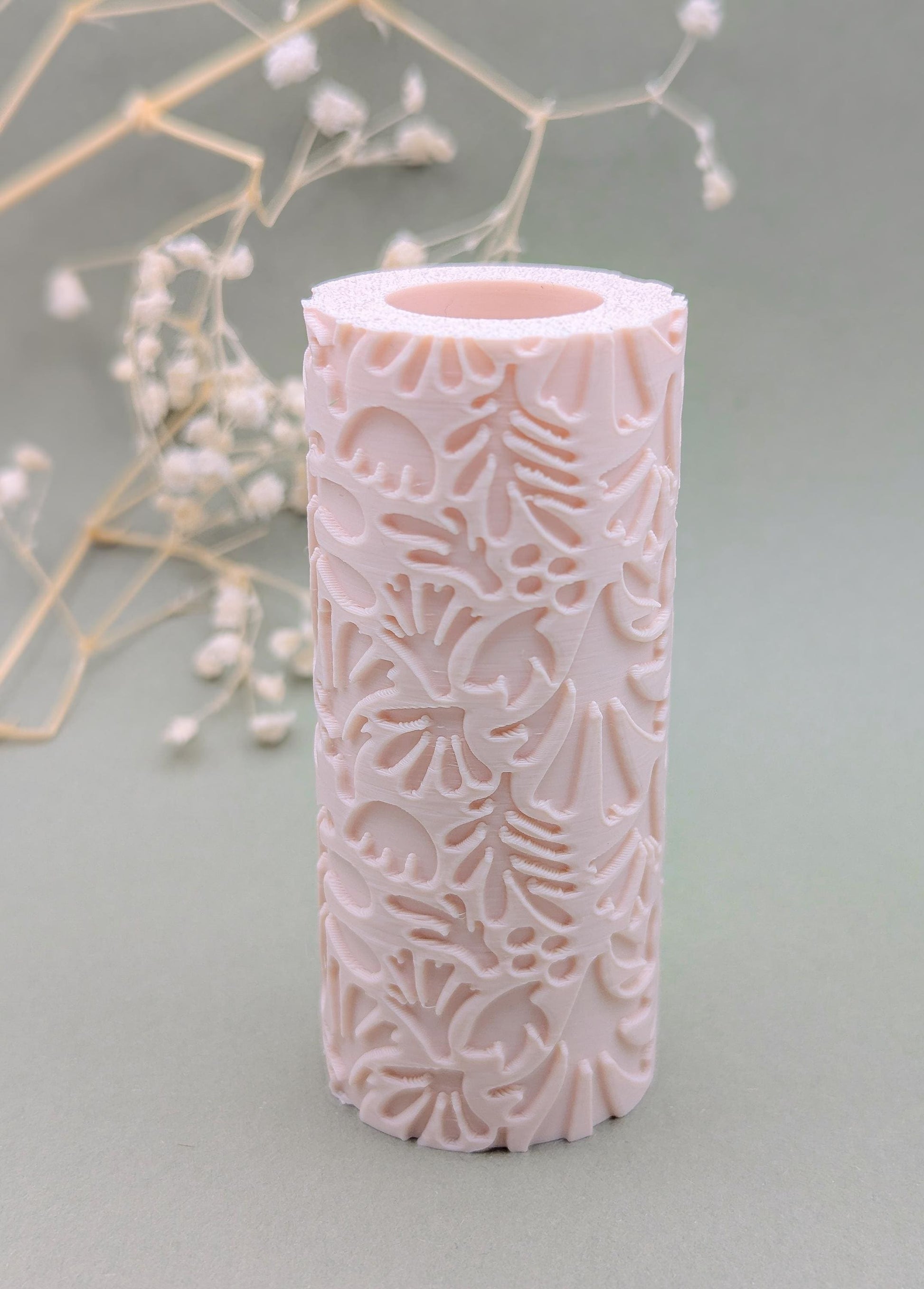 Matisse inspired seamless pattern clay hand roller | Debossed texture tool for Jewellery Polymer Clay + Ceramic pottery crafts