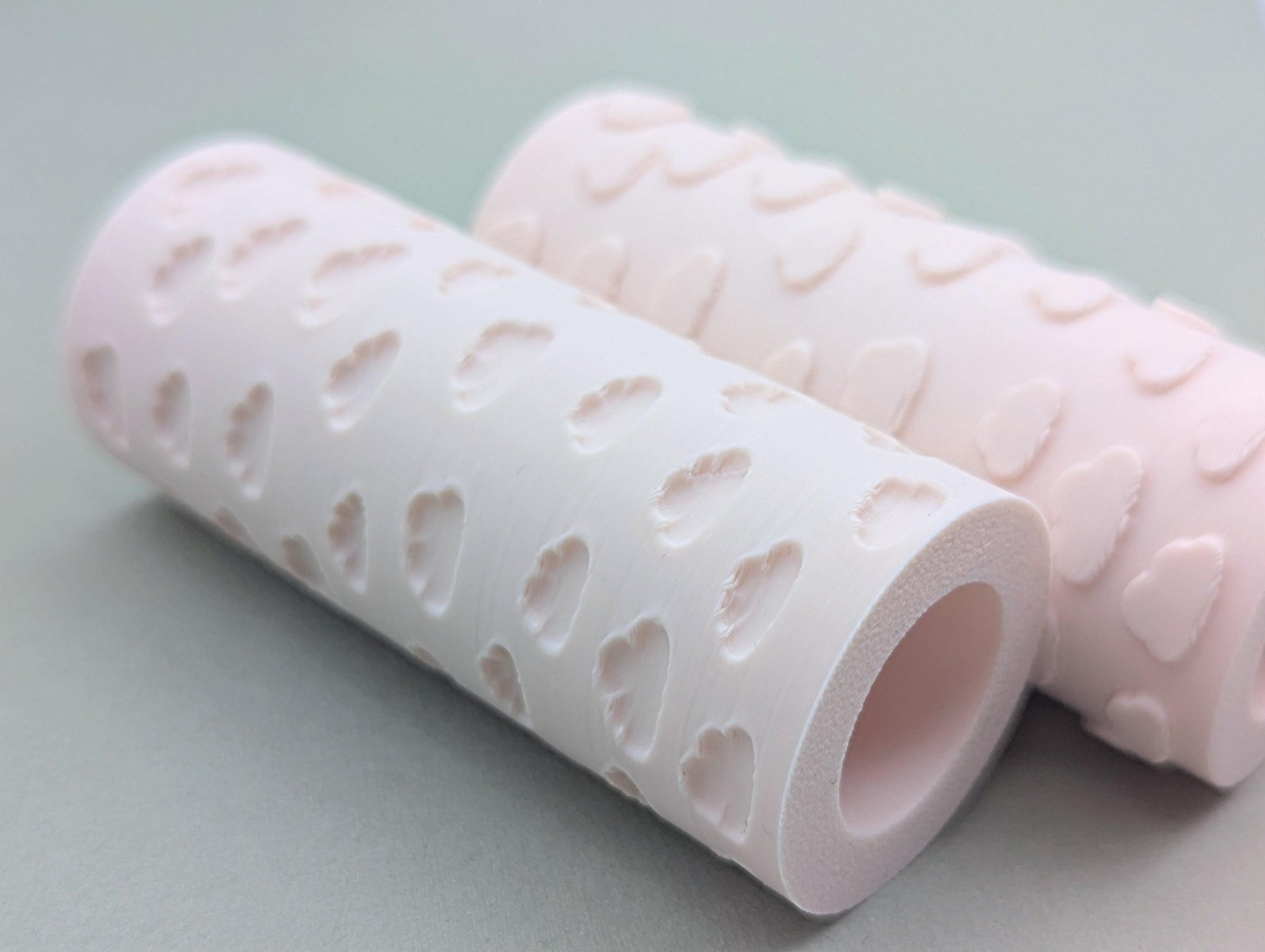 Cloud polymer clay seamless texture hand roller embossing set