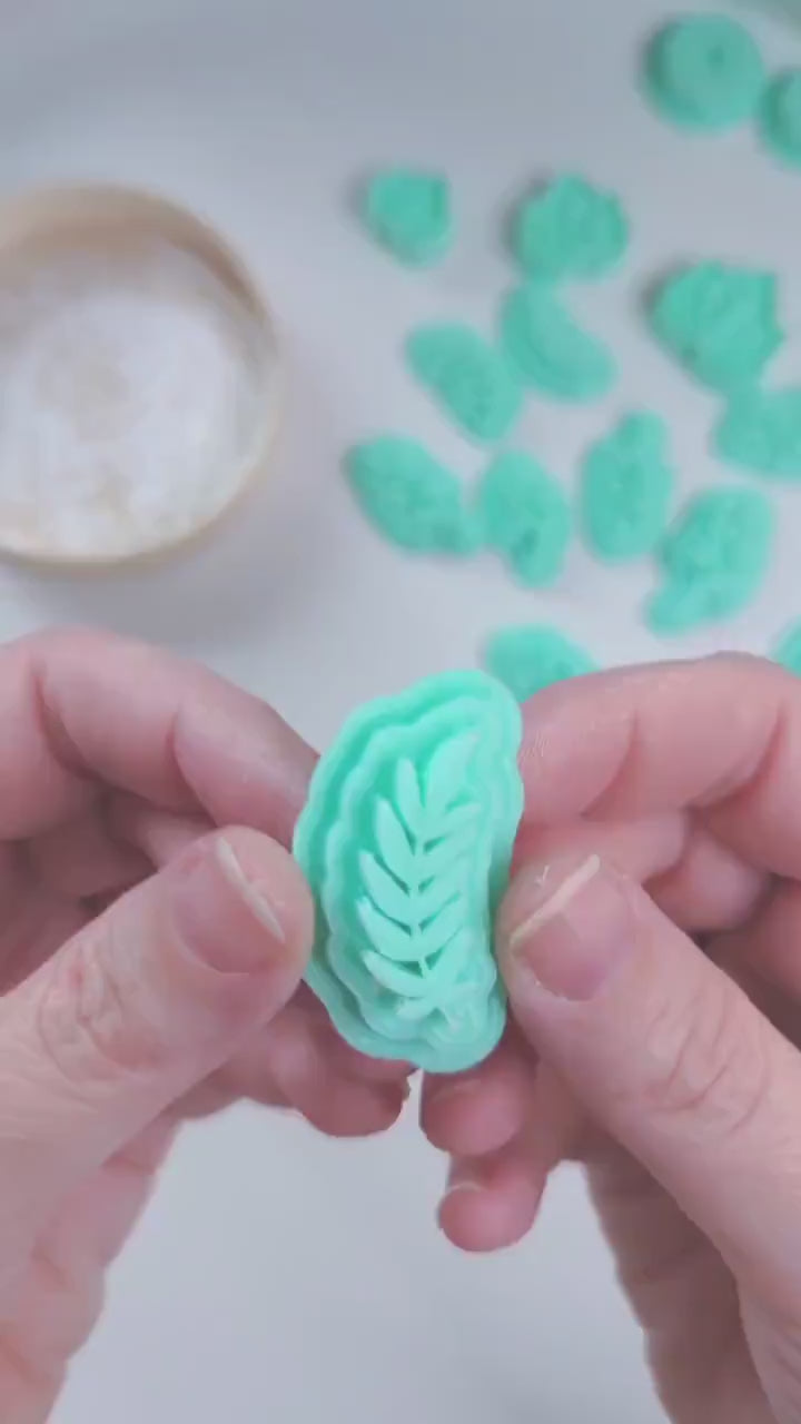 Micro Laurel leaf Clay stamp set