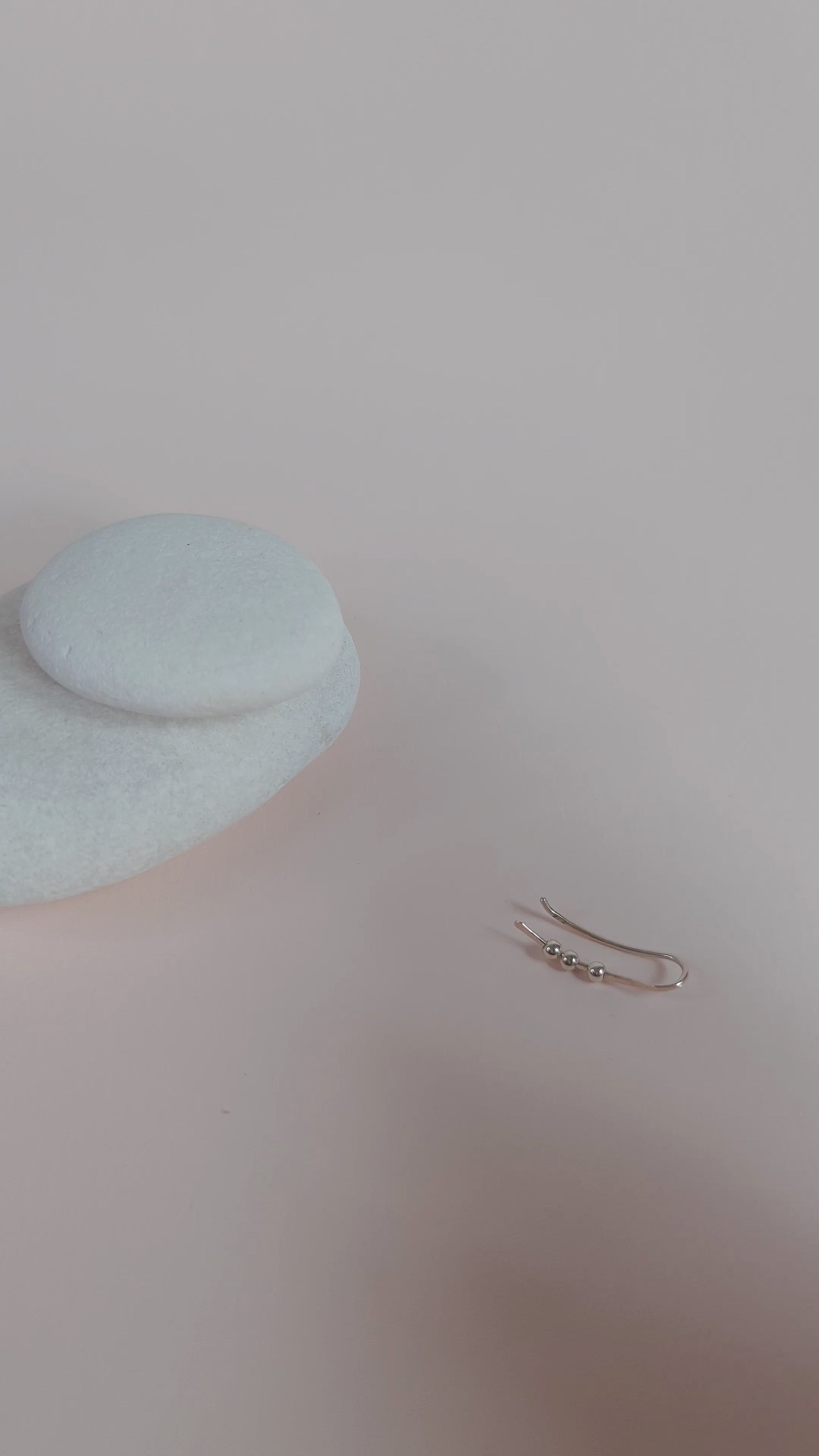 close up of beaded sterling silver ear climbers