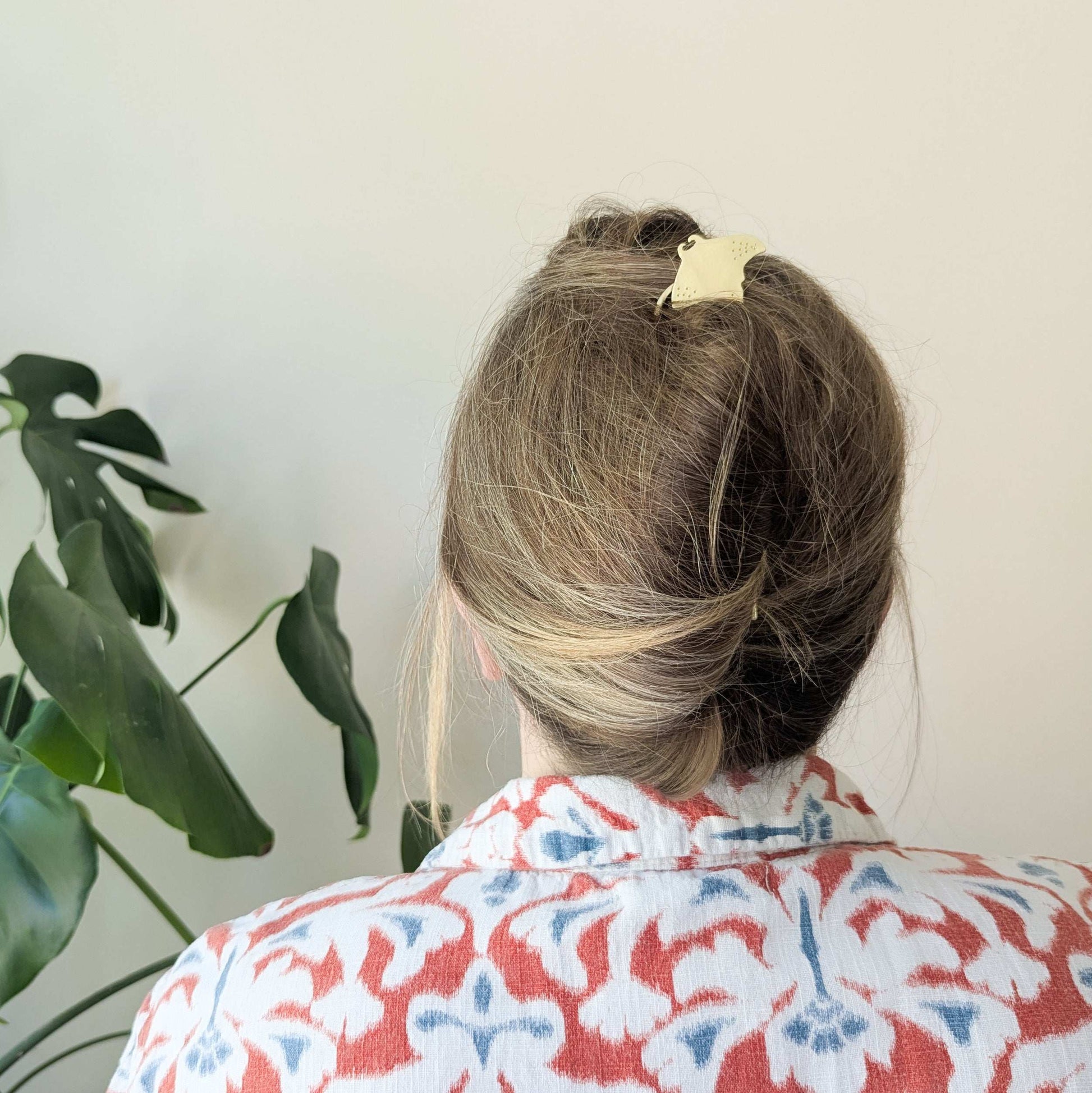 Manta Ray U Pin French hair fork - worn in the hair