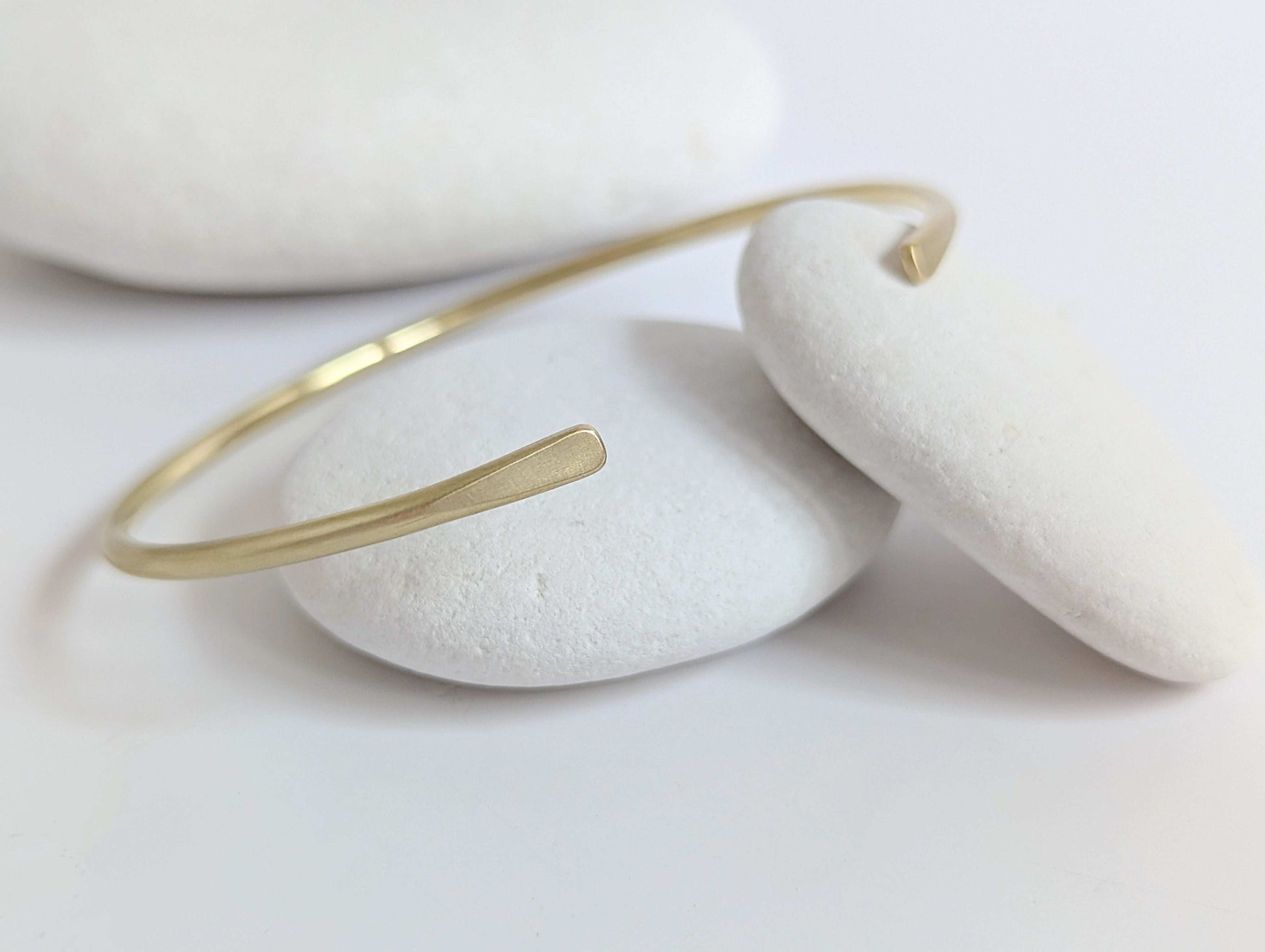 Slim brushed gold arm cuff bangle