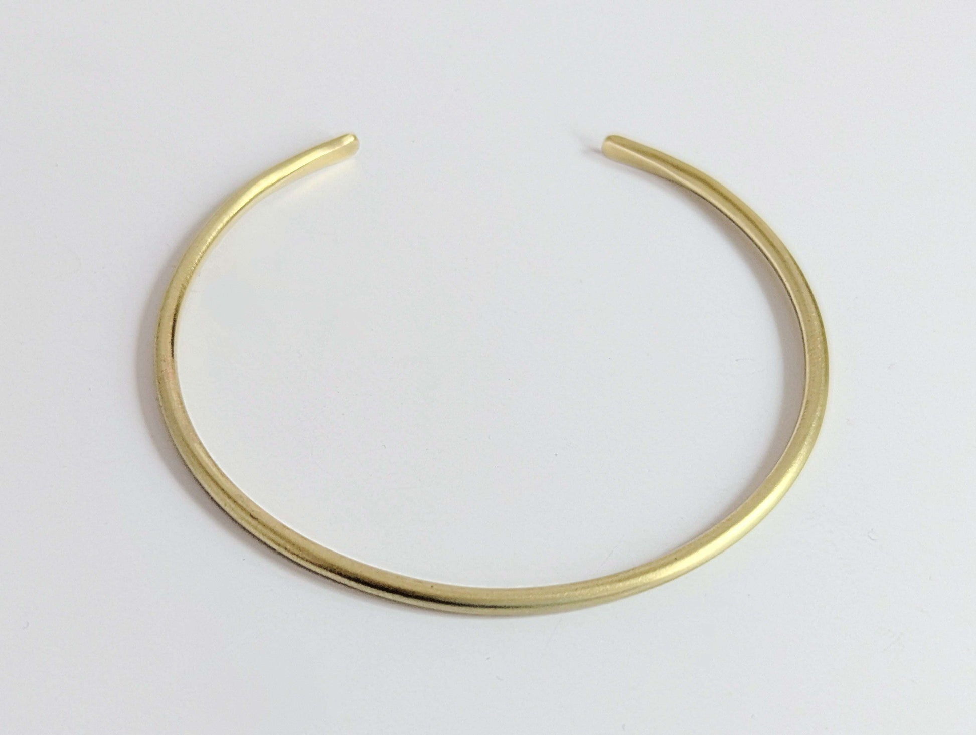 Slim brushed gold arm cuff bangle