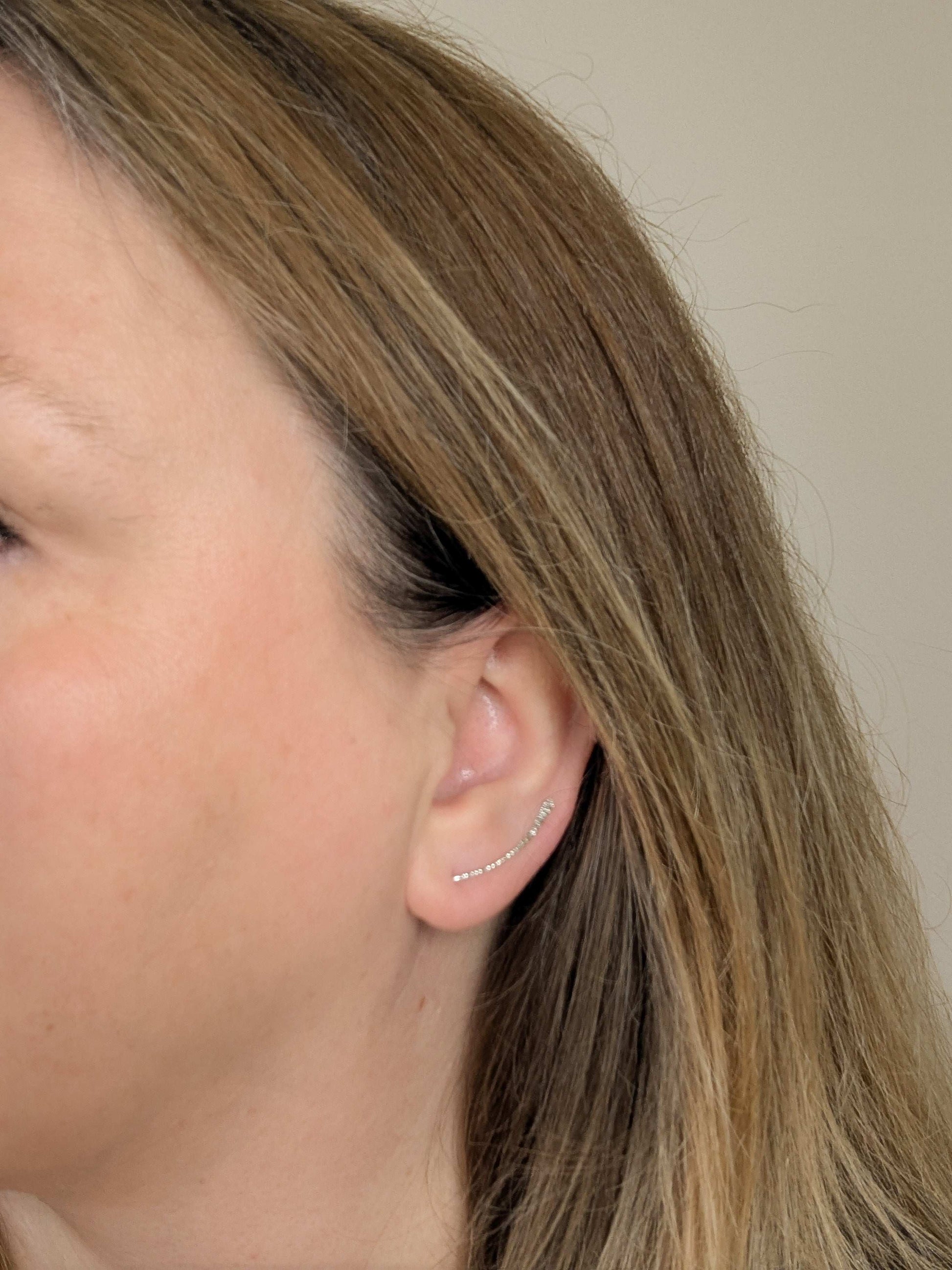 Textured sterling silver Ear climbers