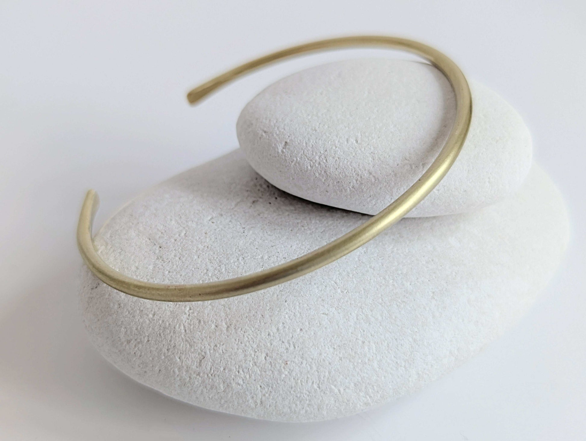 Slim brushed gold arm cuff bangle