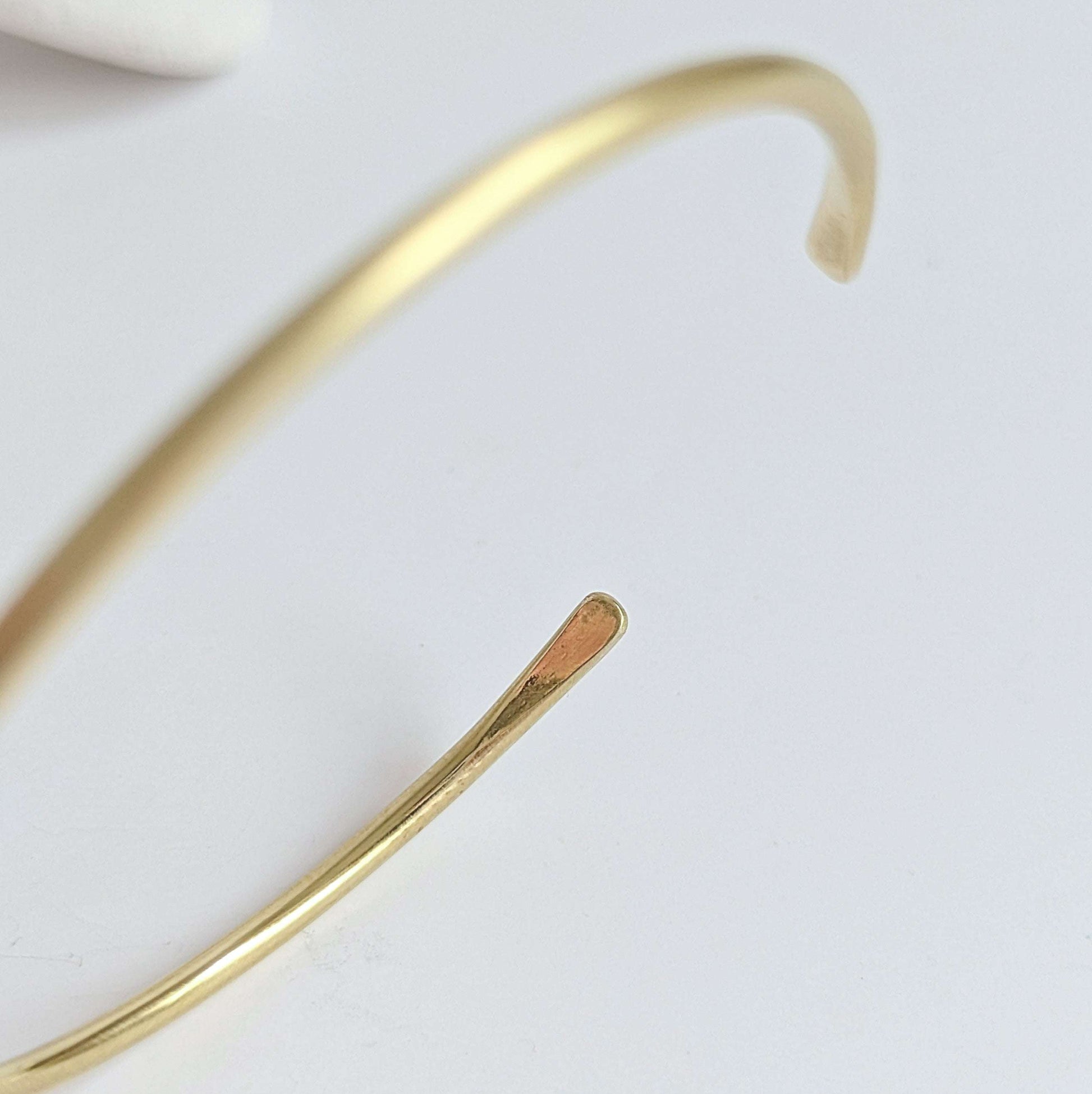 Slim brushed gold arm cuff bangle