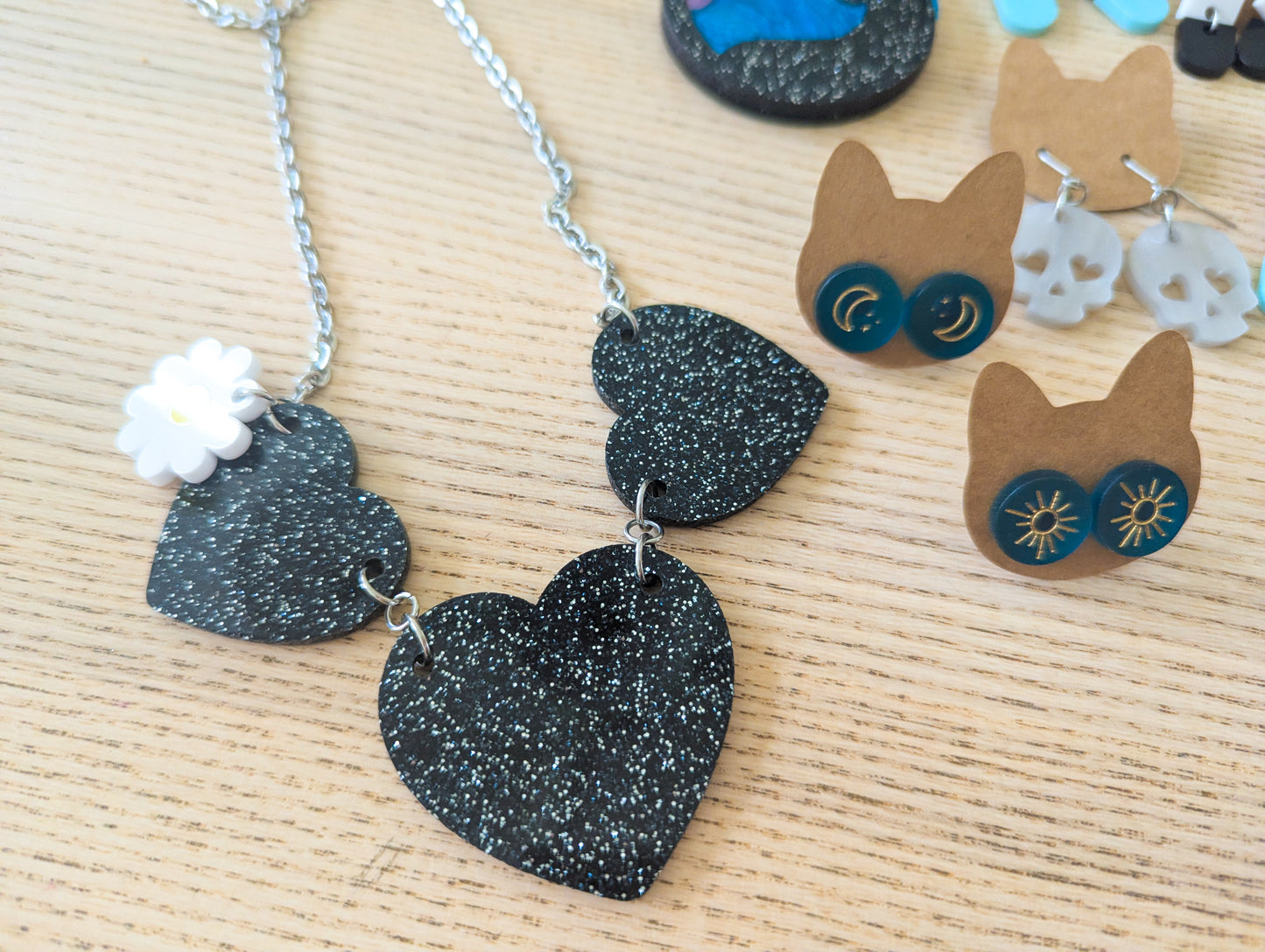 Halloween statement necklace - hearts