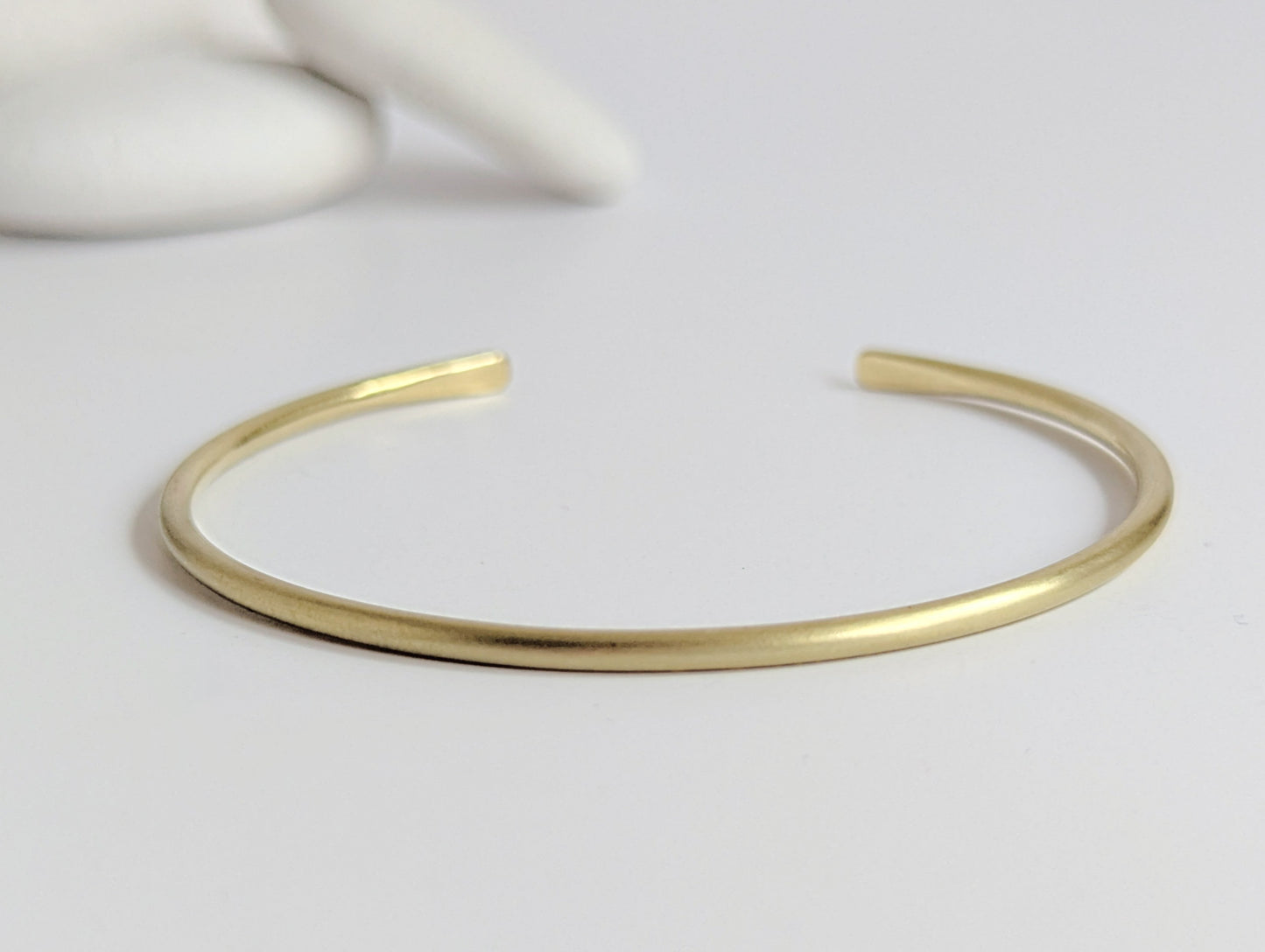 Slim brushed gold arm cuff bangle