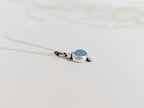 Aqua Blue Chalcedony Drop Necklace | Handmade Sterling Silver