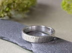 4mm wide bark textured solid sterling silver chunky ring with a Ring box option
