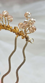 Celestial Star & Moon crystal gold wedding hair vine