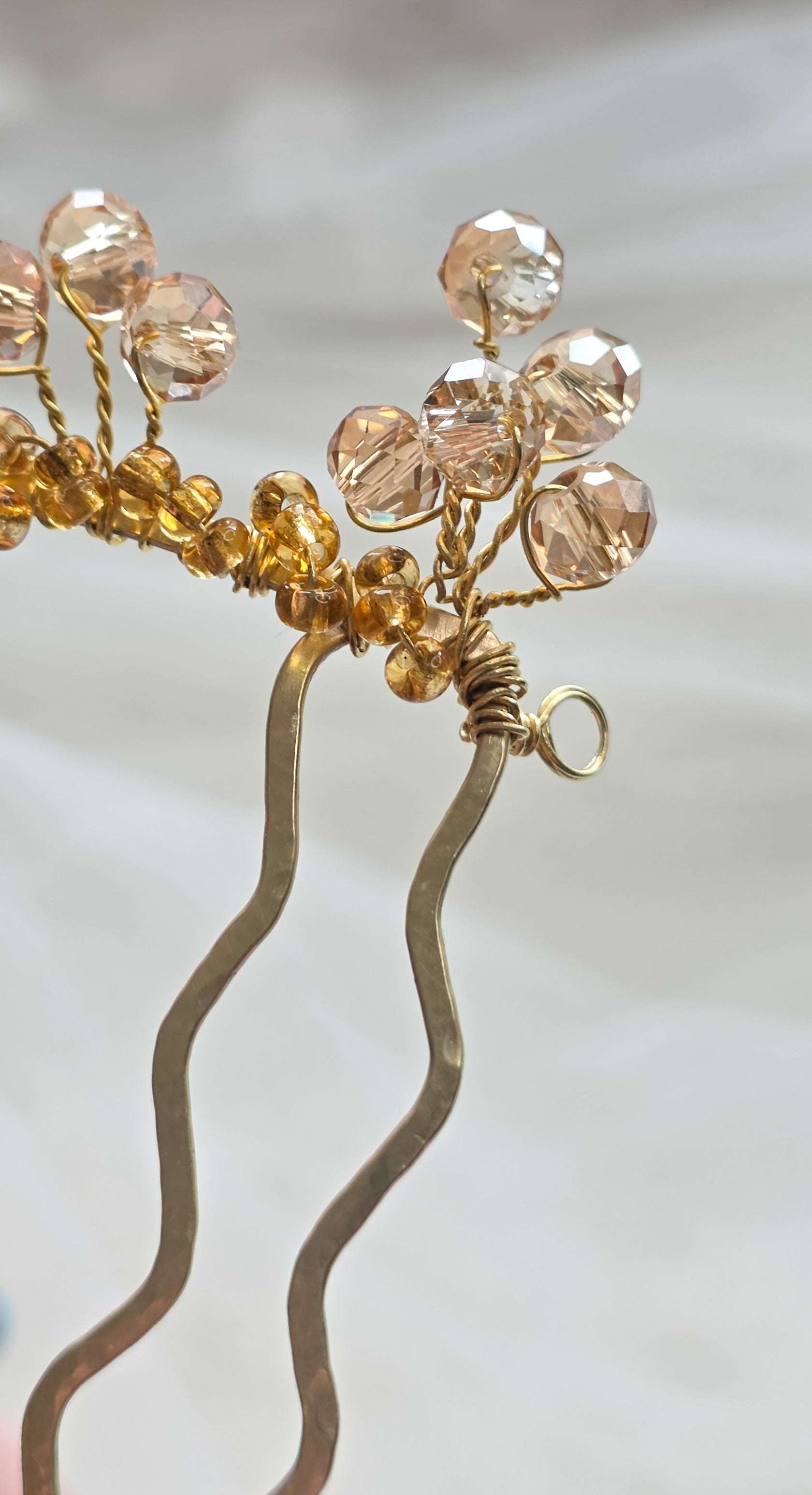 Celestial Star & Moon crystal gold wedding hair vine