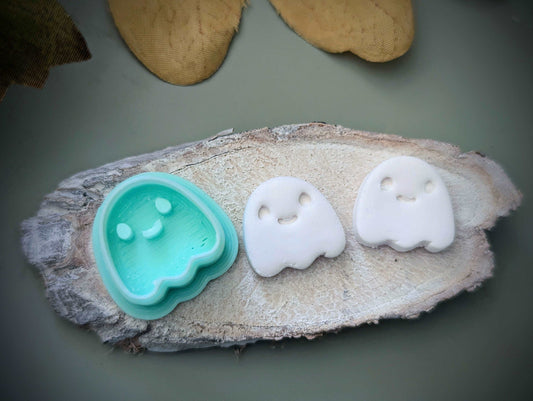 Sweet ghost stud or dangle earrings for Halloween - Polymer clay cutter