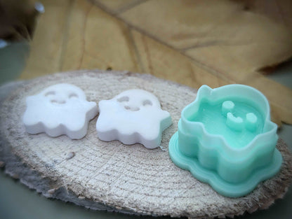 Huggy ghost stud or dangle earrings for Halloween - Polymer clay cutter