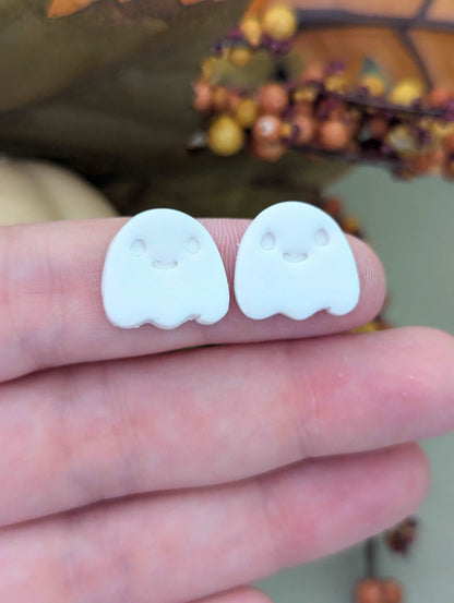 Sweet ghost stud or dangle earrings for Halloween - Polymer clay cutter