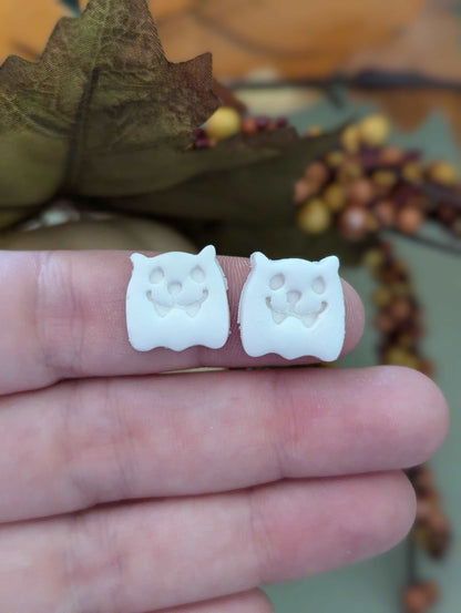 Ghost Dog stud or dangle earrings for Halloween - Polymer clay cutter