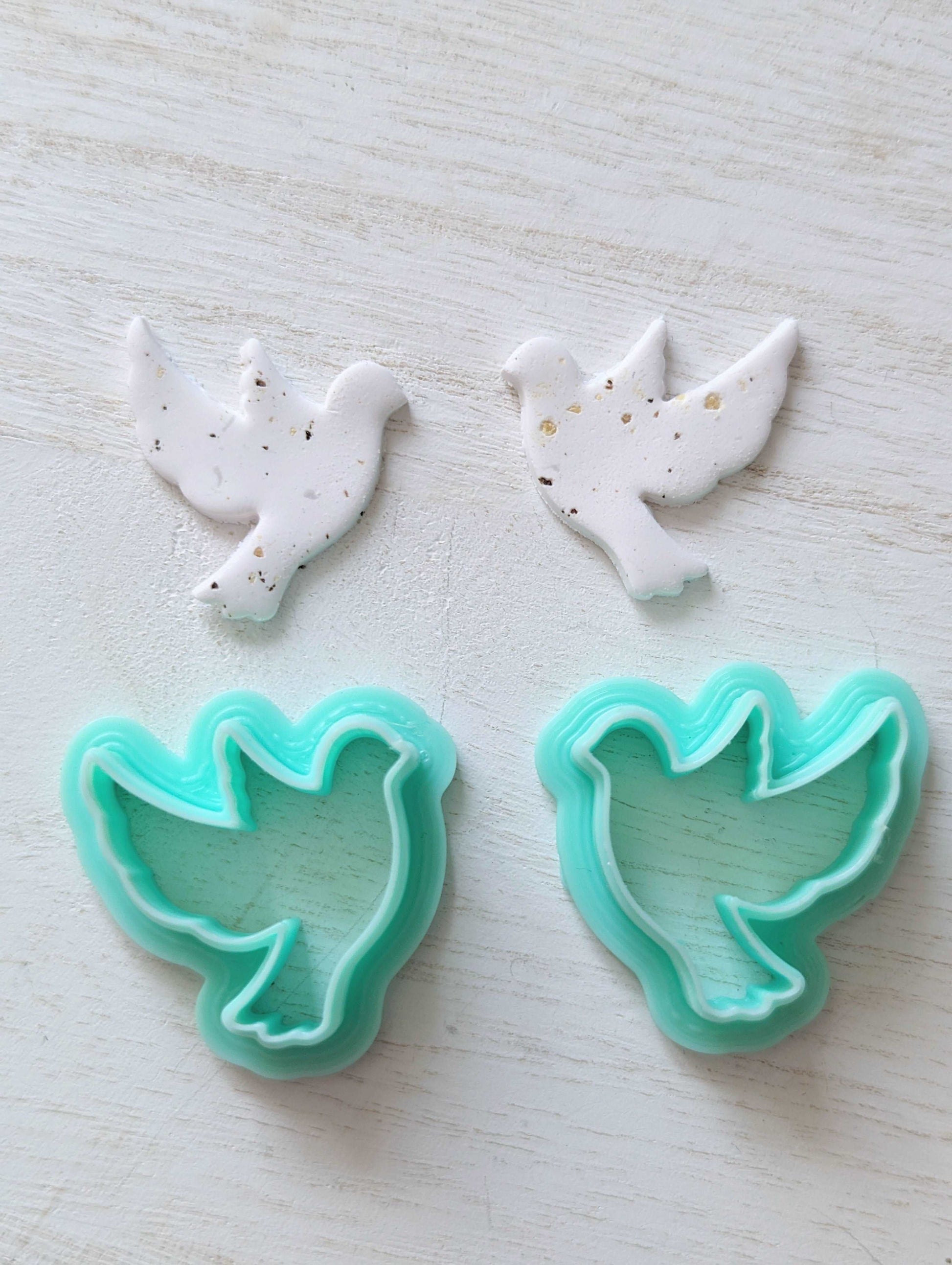 Polymer Clay Dove earring Cutter Set Small and Large Size – I