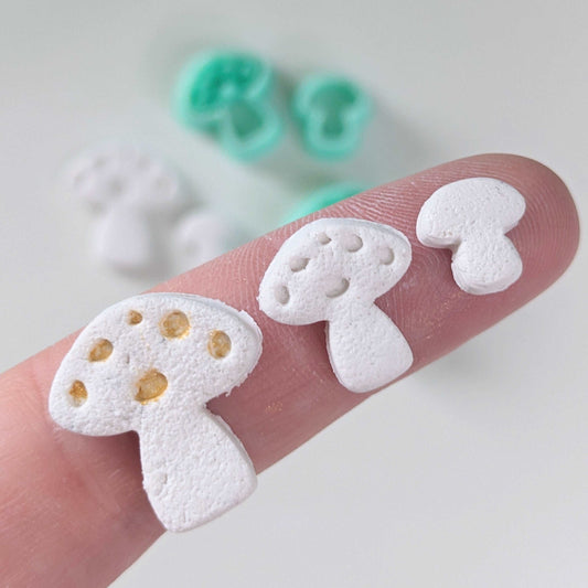 mushroom polymer clay cutter UK stamp set to use with mica powders