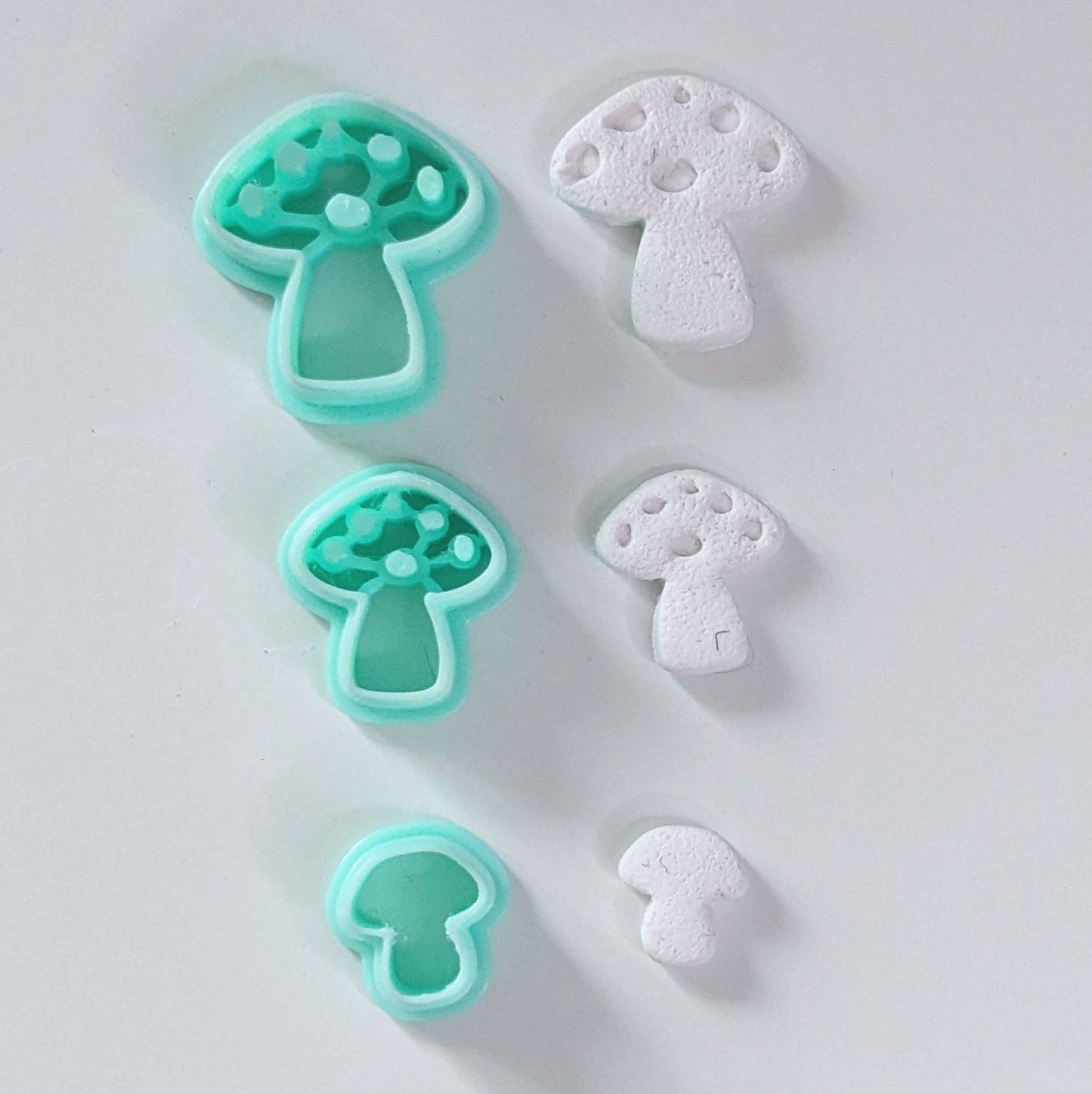 mushroom polymer clay cutter UK stamp set to use with mica powders