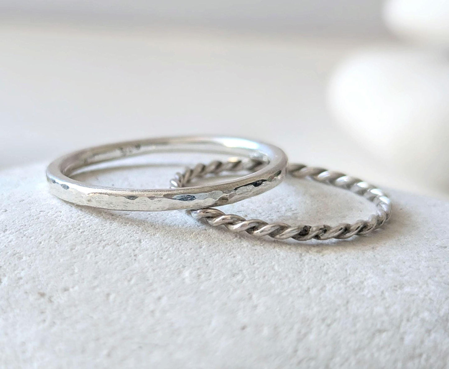 Slim 2mm Sterling Silver Stacking Ring set